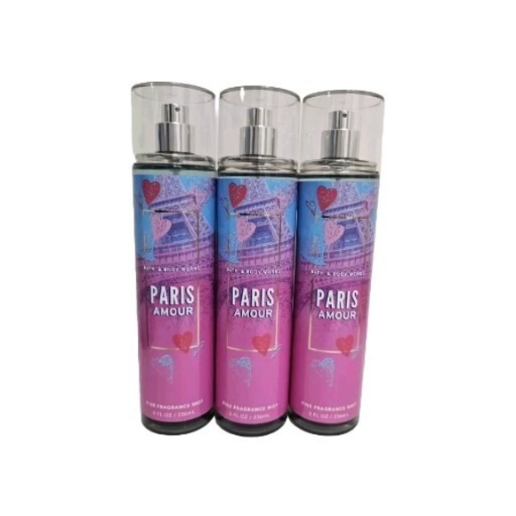 3PC Bath & Body Works Paris Amour Fine Fragrance Body Mist...